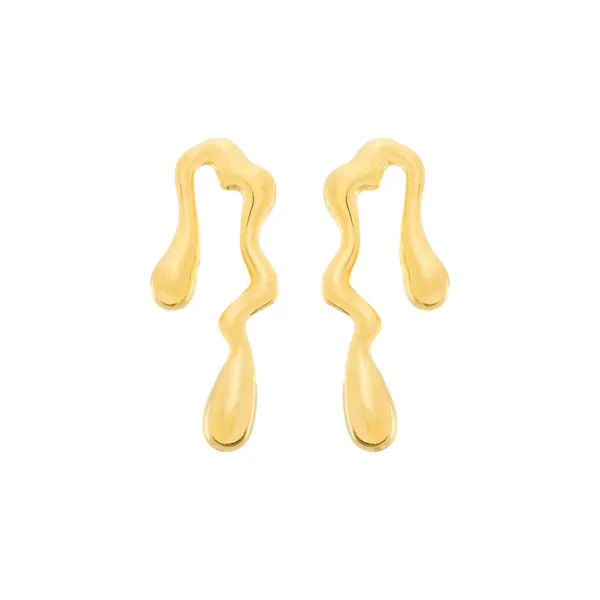 Brinco Dourado Orgânico de Gota