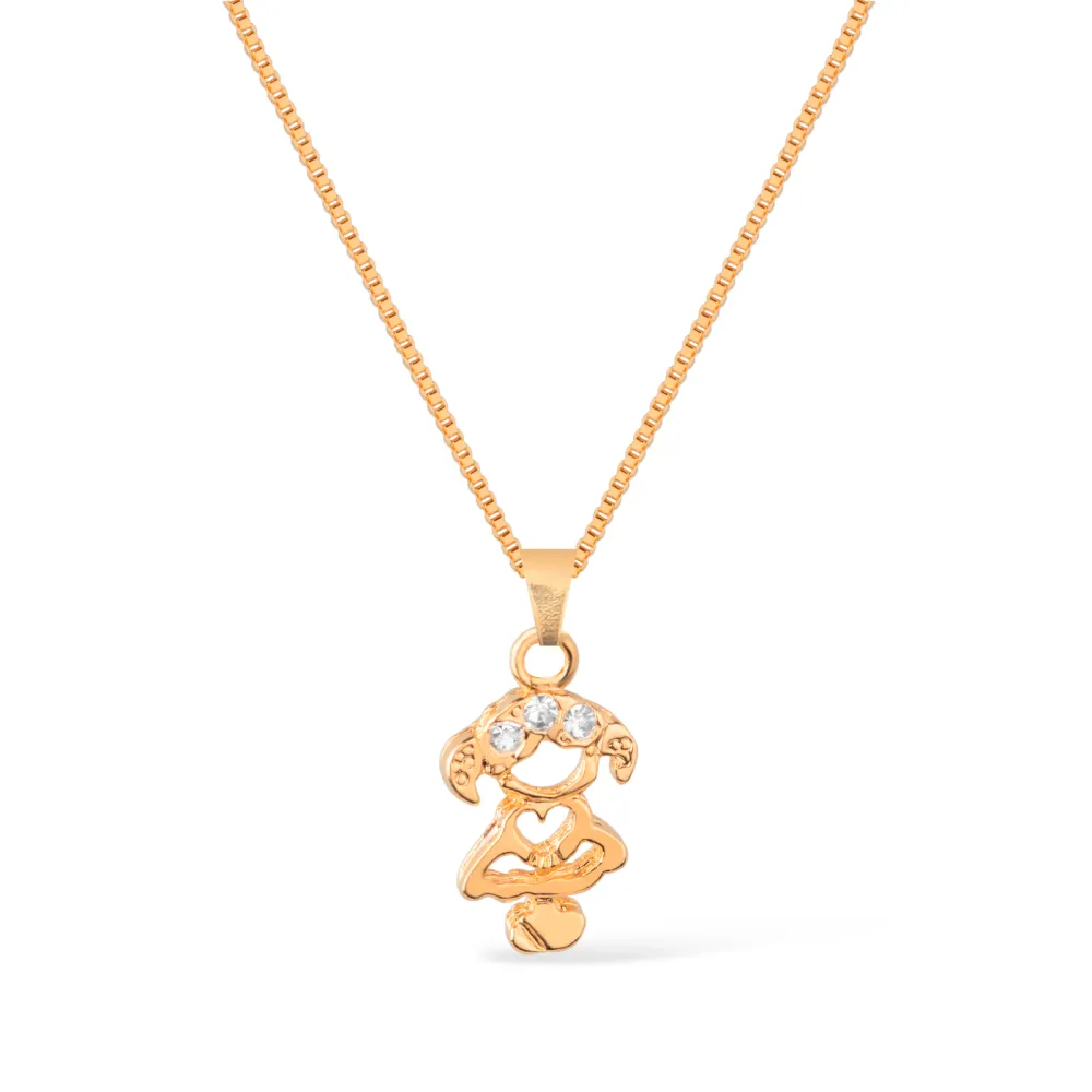 Colar Dourado Filha com Zircônia